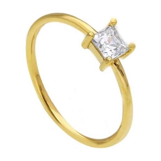 ORO&CO anello solitario oro&co in oro giallo con zircone. Scegli la misura tra quelle disponibili