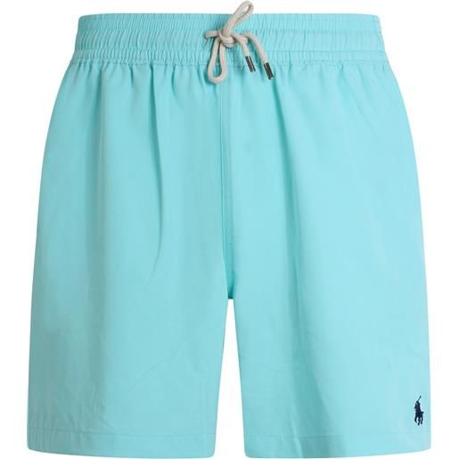 POLO RALPH LAUREN shorts mare celeste con mini logo per uomo