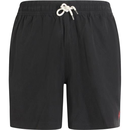 POLO RALPH LAUREN shorts mare nero con mini logo per uomo