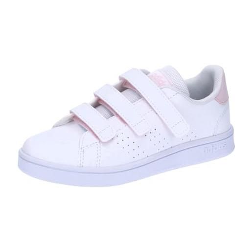 adidas advantage cf, scarpe da ginnastica, ftwr white/ftwr white/clear pink, 32 eu