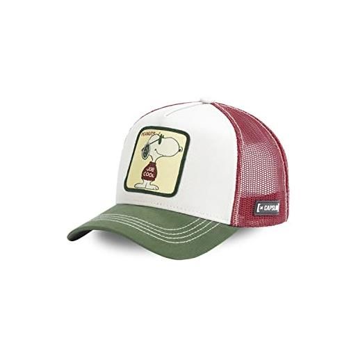 Capslab snoopy the peanuts gray green red trucker cap - one-size