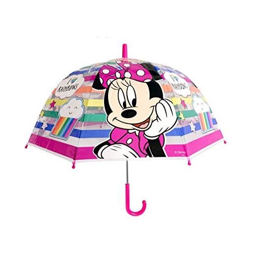 Factorycr minnie ombrello classico 66 centimeterss rosa y transparente