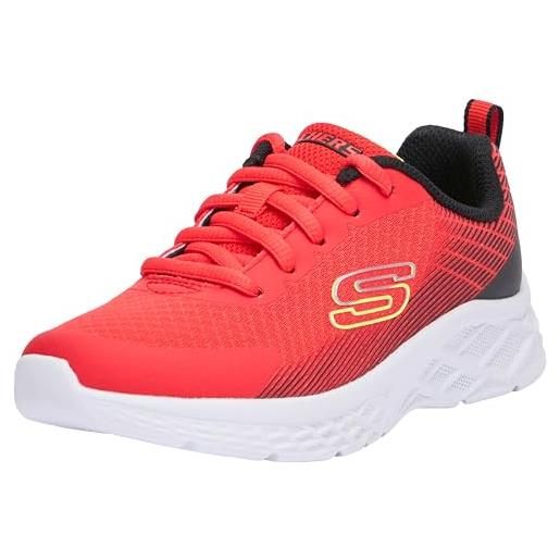 Skechers ragazzi, sneaker, navy tessile sintetico nero lime trim, 32 eu