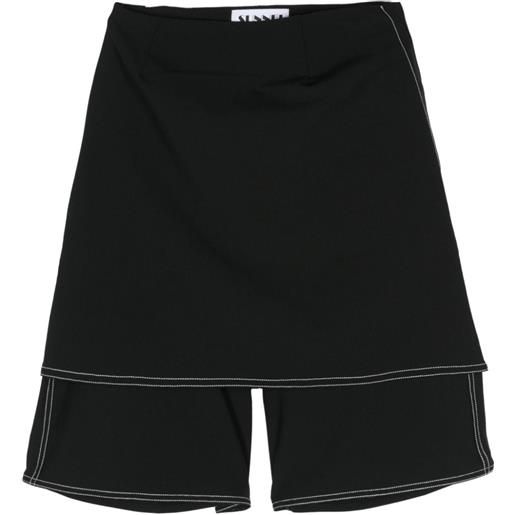 Sunnei skirt-overlay knee-leng shorts - nero