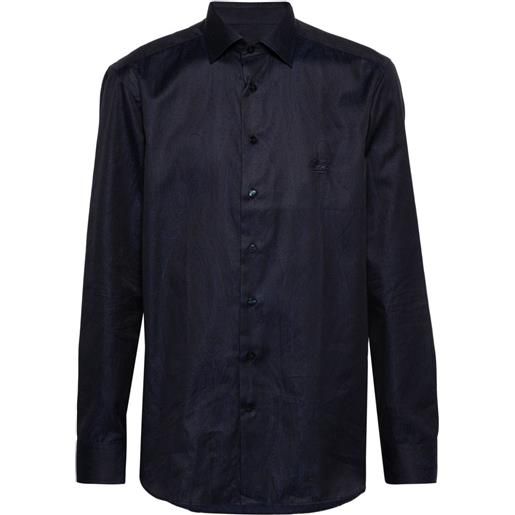ETRO paisley-jacquard cotton shirt - blu