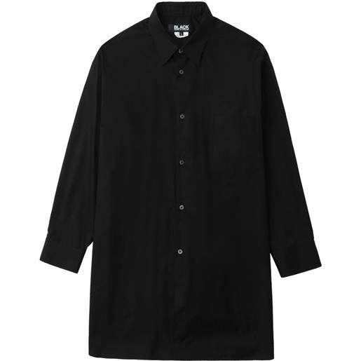 Black Comme Des Garçons satin-panelled cotton shirt - nero