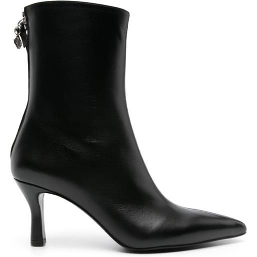 Maje 75mm faymon leather ankle boots - nero