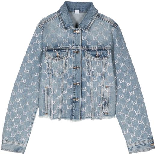 LIU JO crystal-embellished denim jacket - blu