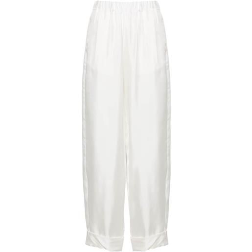 Blanca Vita high-waist silk palazzo trousers - bianco