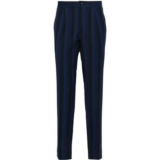 Incotex striped mid-rise tapered trousers - nero