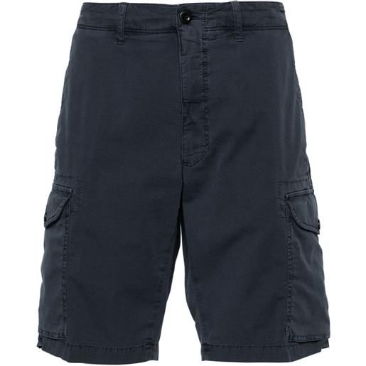 Incotex textured cotton cargo shorts - blu