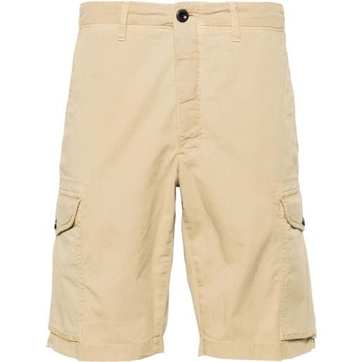 Incotex textured cotton cargo shorts - toni neutri