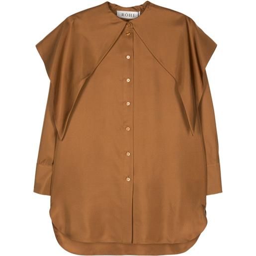 Róhe layered-detail silk shirt - marrone