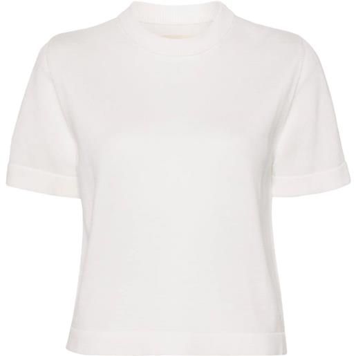 Cordera fine-knit cotton t-shirt - bianco