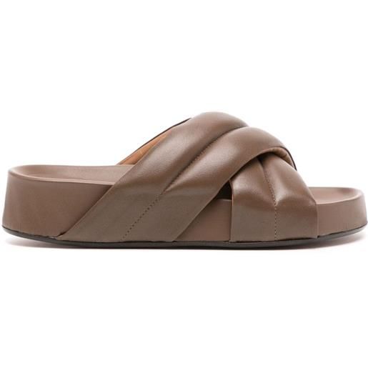 ATP Atelier airali 40mm padded leather sandals - marrone