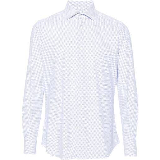 Glanshirt grapgic-print stretch-jersey shirt - bianco