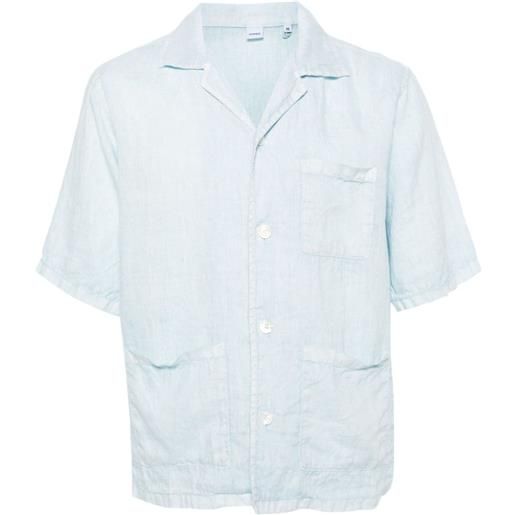 ASPESI camp-collar linen shirt - blu