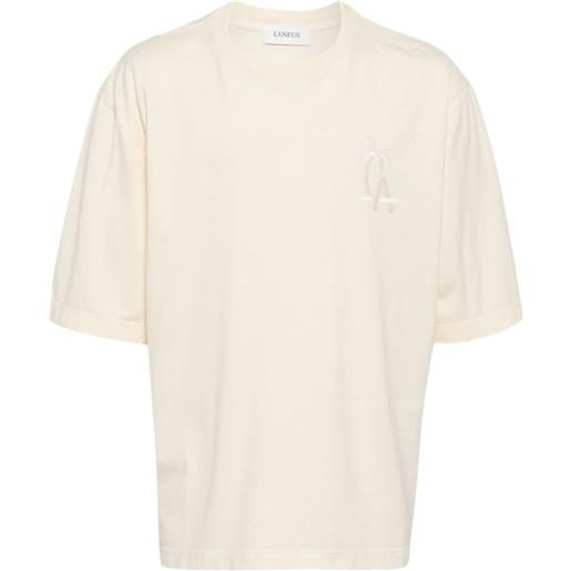 Laneus palm logo-embroidered cotton t-shirt - toni neutri