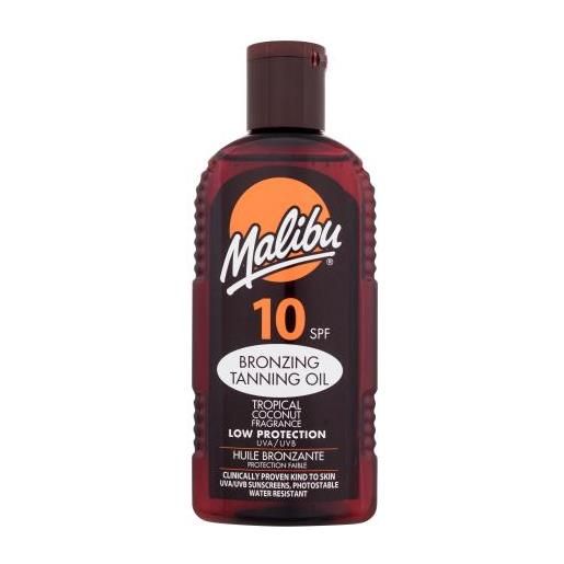 Malibu bronzing tanning oil spf10 olio abbronzante waterproof al profumo di cocco 200 ml