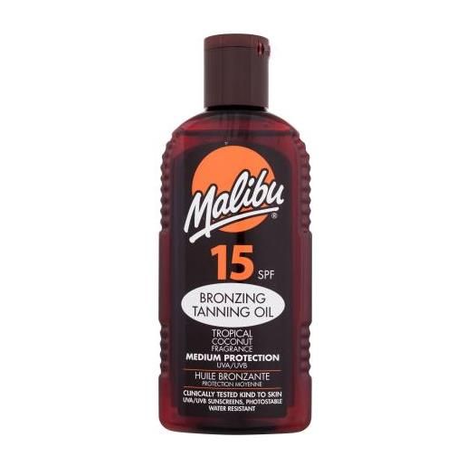 Malibu bronzing tanning oil spf15 olio abbronzante waterproof al profumo di cocco 200 ml