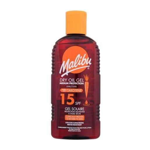Malibu dry oil gel with carotene spf15 gel solare all'olio impermeabile con carotene 200 ml