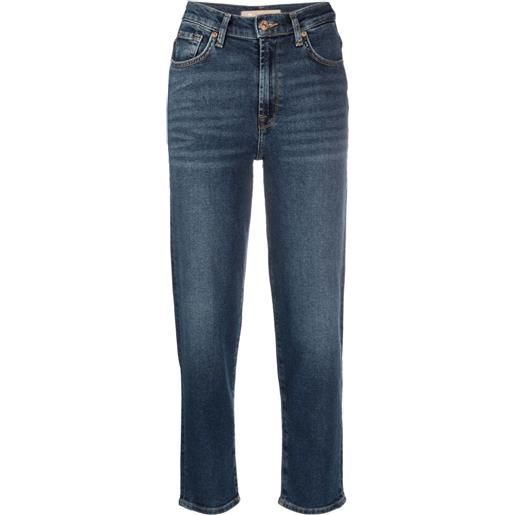 7 For All Mankind jeans crop malia a vita alta - blu