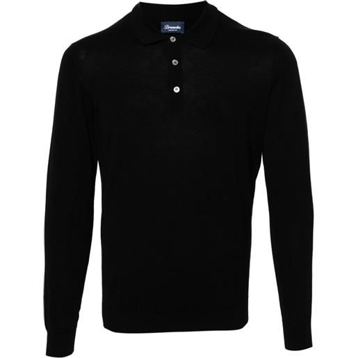 Drumohr fine-knit polo shirt - nero