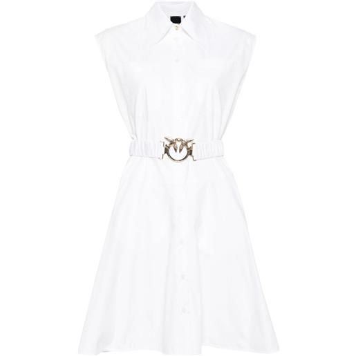 PINKO sleeveless poplin shirt dress - bianco