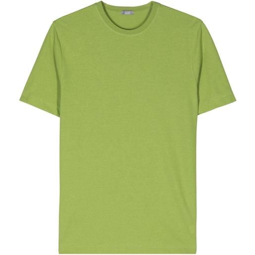 Zanone crew-neck organic cotton t-shirt - verde