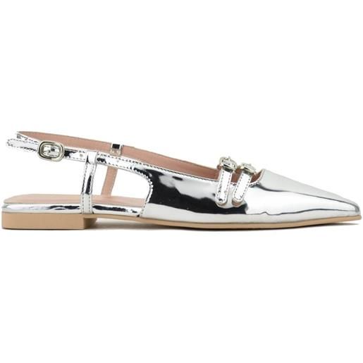 Paul Warmer mirror ballerina shoes - argento