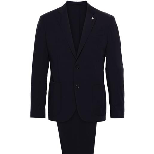 LUIGI BIANCHI MANTOVA brooch detail single-breasted suit - blu