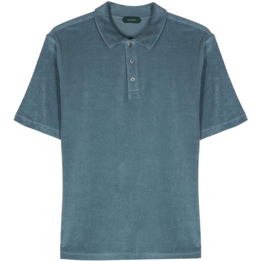 Zanone terry-cloth cotton polo shirt - blu