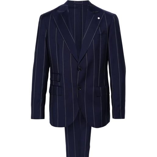 LUIGI BIANCHI MANTOVA striped single-breasted suit - blu