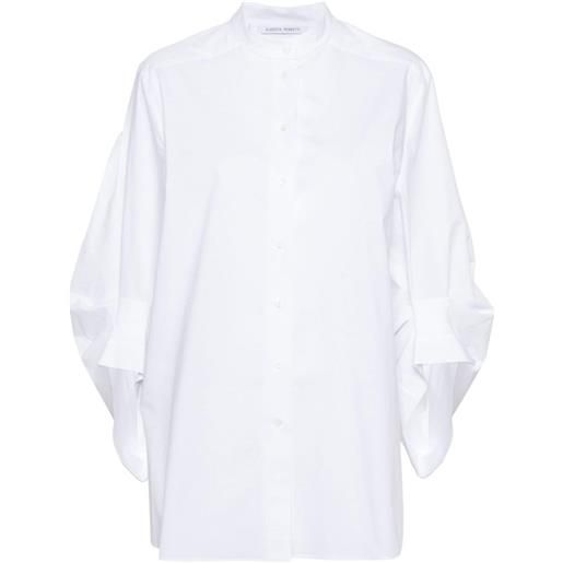 Alberta Ferretti draped-sleeve cotton shirt - bianco