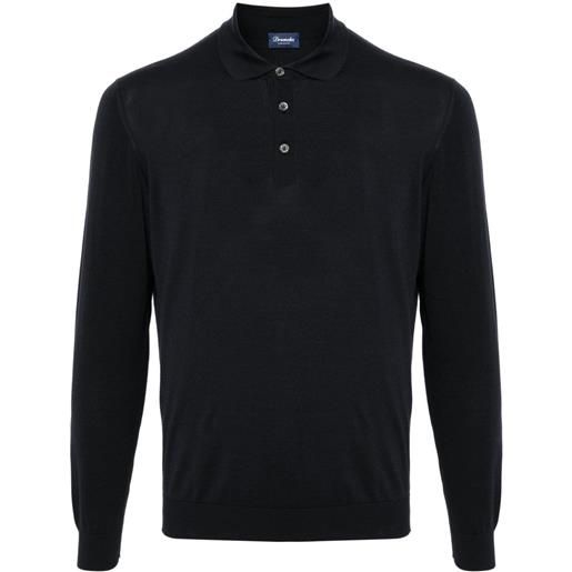 Drumohr fine-knit polo shirt - blu
