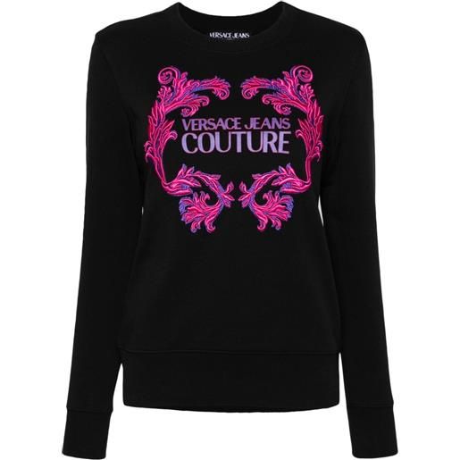 Versace Jeans Couture barocco logo-print cotton sweatshirt - nero