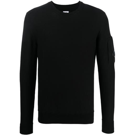 C.P. Company maglione girocollo con applicazione - nero