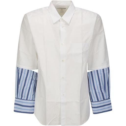 Comme Des Garçons Shirt stripe detail cotton shirt - bianco