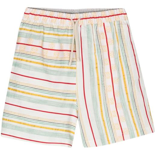 LOEWE anagram-jacquard striped shorts - verde