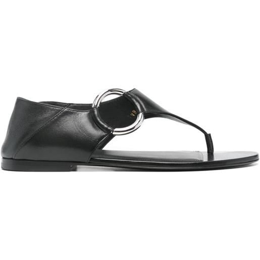 Saint Laurent ring leather flat sandals - nero