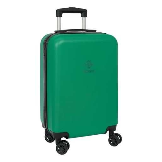 safta real betis balompe - trolley da cabina 20 pollici, valigia con ruote, lucchetto di sicurezza, valigia leggera, 34,5 x 20 x 55 cm, colore verde, verde, estándar, casual