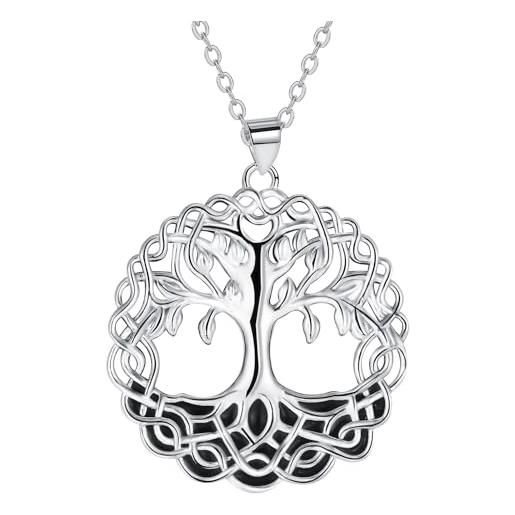 Micory collana albero della vita donna argento 925 - celtico stile - regalo donna originale per mamma moglie compleanno anniversario