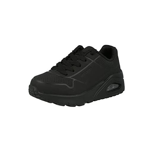 Skechers uno stand on air, sneaker, nero black synthetic trim, 31 eu
