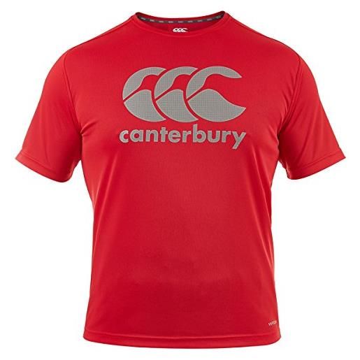 Canterbury, vapo. Dri large logo training, maglietta da rugby, uomo, rosso (rosso bandiera), xxl