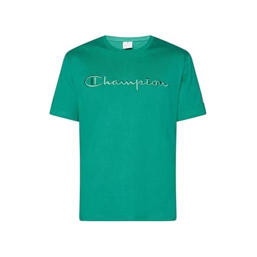 Champion legacy icons tonal logo w-relaxed s/s crewneck t-shirt, verde bosco, s donna