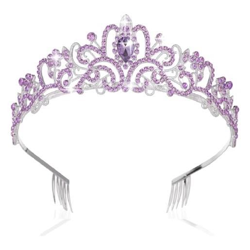 Kamirola - tiara con cristalli per donne e ragazze, corona elegante da principessa, con pettini, fascia per capelli da donna, per matrimoni, balli di fine anno, feste di compleanno, fasce per capelli
