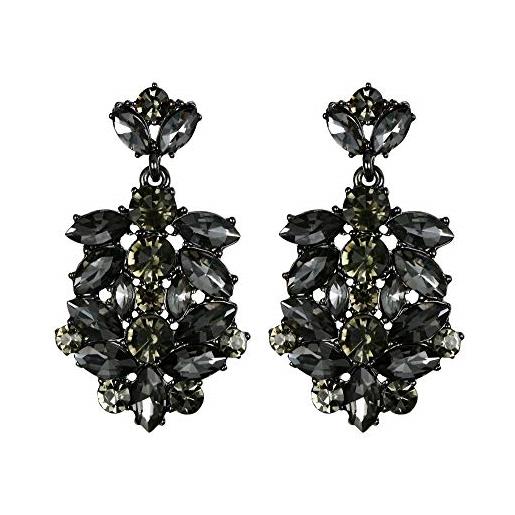 EVER FAITH orecchini donna abiti jewelry marquise cristallo art deco incontro pendente orecchini per donne grigio nero-fondo