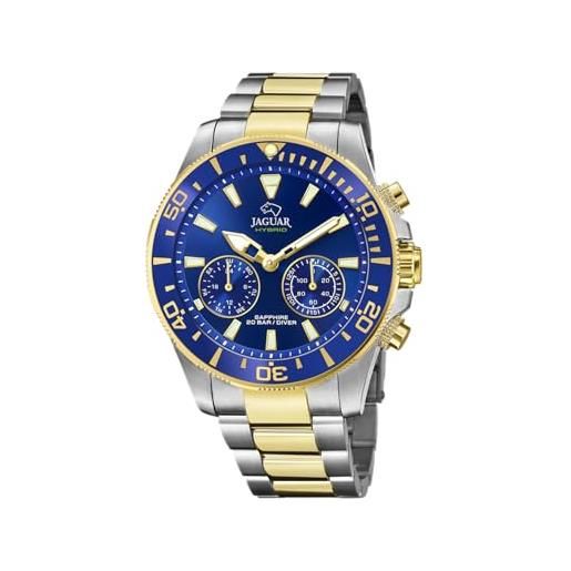 JAGUAR orologio modello j889/1 della collezione connected, cassa 45,7 mm blu con cinturino in acciaio bicolore per uomo