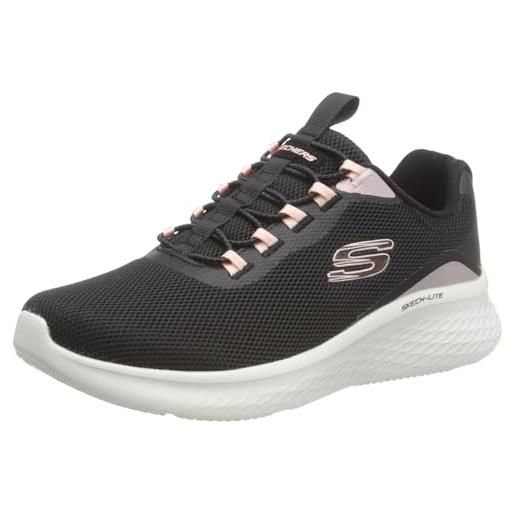 Skechers skech-lite pro glimmer me, scarpe sportive donna, black mesh/pink trim, 35.5 eu