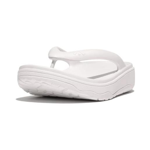 Fitflop relieff recovery toe-post sandali, donna, bianco, 36 eu